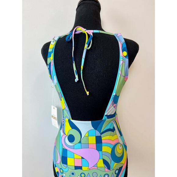 Show Me Your Mumu One Piece Swimsuit in Go Go Geo Small Cutout Ring Front Swim - Picture 6 of 6